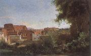 Jean Baptiste Camille  Corot The Colosseum View frome the Farnese Gardens oil painting on canvas